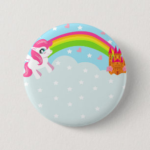 Chapa Redonda De 5 Cm insignia linda del unicornio