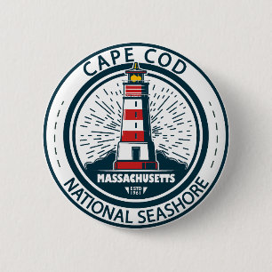Chapa Redonda De 5 Cm Insignia nacional de Cape Cod para Massachusetts