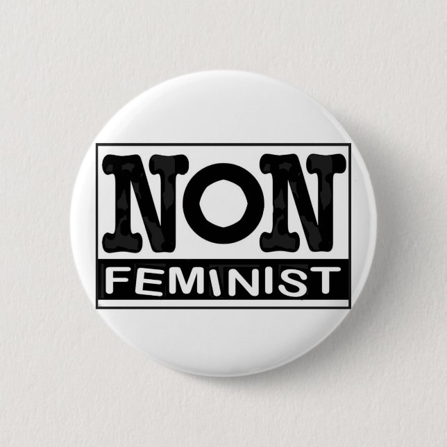 Chapa Redonda De 5 Cm insignia No-feminista del logotipo (Anverso)