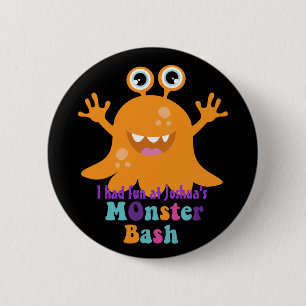 Chapa Redonda De 5 Cm Insignia personalizada del fiesta - monstruo
