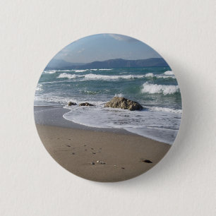 Chapa Redonda De 5 Cm Insignia/Pin del paisaje marino