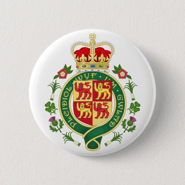 Chapa Redonda De 5 Cm Insignia real de Gales (Anverso)