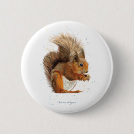 Chapa Redonda De 5 Cm Insignia redonda de 6 cm que presenta la ardilla r