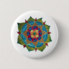 Chapa Redonda De 5 Cm Insignia redonda Mandala Fleur