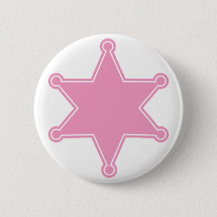 Chapa Redonda De 5 Cm Insignia rosa del sheriff - Diseñar tu propio botó