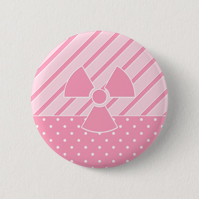 Chapa Redonda De 5 Cm Insignia rosa radiactiva cúpula (Anverso)