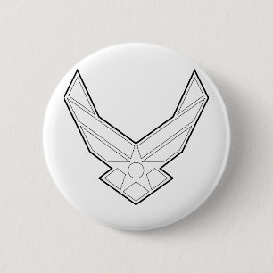 Chapa Redonda De 5 Cm Insignias de la fuerza aérea - Blanco-resumidas