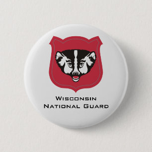 Chapa Redonda De 5 Cm Insignias del Guardia Nacional de Wisconsin -