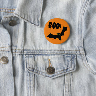Chapa Redonda De 5 Cm Insígnies - ¡Buu! Murciélago Halloween
