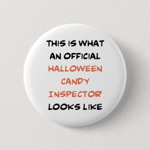 Chapa Redonda De 5 Cm inspector de dulces de halloween, oficial