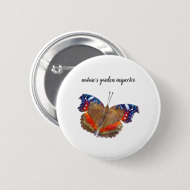 Chapa Redonda De 5 Cm Inspector de jardín de la naturaleza (Anverso y reverso)