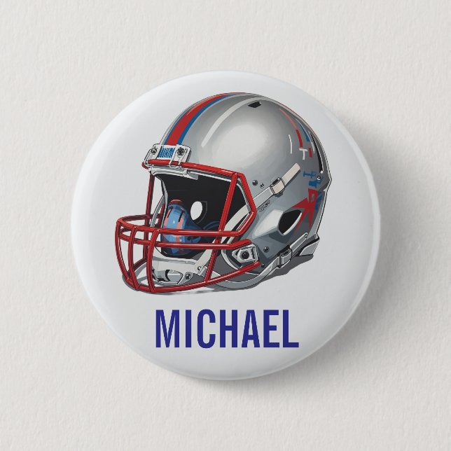 Chapa Redonda De 5 Cm Inspirational Motivational Football Helmet Name (Anverso)