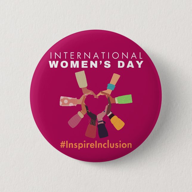 Chapa Redonda De 5 Cm Inspire Inclusión Día Internacional de la Mujer (Anverso)
