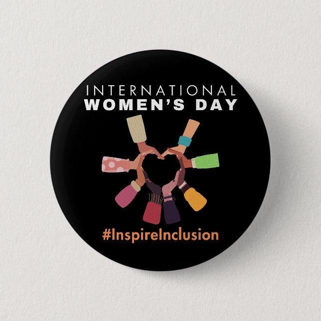 Chapa Redonda De 5 Cm Inspire Inclusion International Women's Day (Anverso)