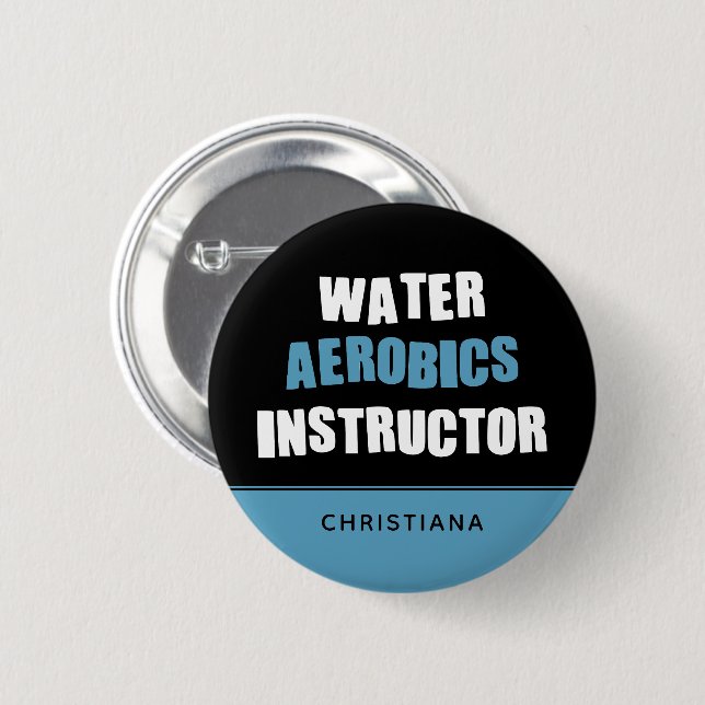 Chapa Redonda De 5 Cm Instructor de aeróbicos de agua personalizado (Anverso y reverso)
