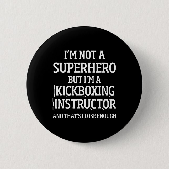 Chapa Redonda De 5 Cm Instructor de Kickboxing Entrenamiento de Kick Box (Anverso)