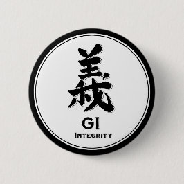 Chapa Redonda De 5 Cm Integridad GI bushido virtud samurai kanji