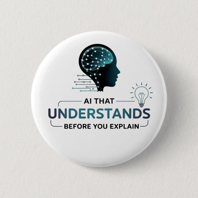 Chapa Redonda De 5 Cm Inteligencia Artificial Smart Tech Design (Anverso)