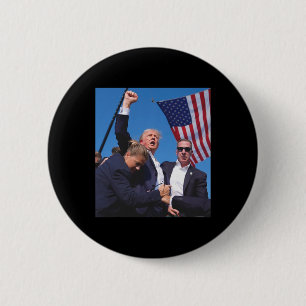 Chapa Redonda De 5 Cm Intento de inflación de Trump