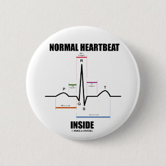 Chapa Redonda De 5 Cm Interior normal del latido del corazón (ECG EKG)