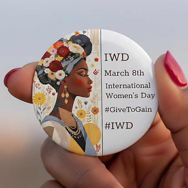 Chapa Redonda De 5 Cm International Women's Day | IWD #GivetoGain (Subido por el creador)