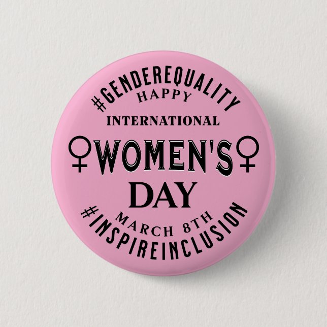 Chapa Redonda De 5 Cm International Women's Day | March 8th Equality (Anverso)