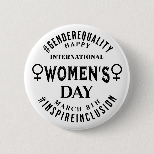 Chapa Redonda De 5 Cm International Women's Day | March 8th Equality (Anverso)