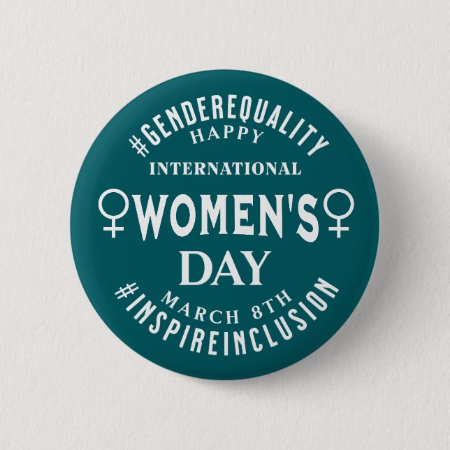 Chapa Redonda De 5 Cm International Women's Day | March 8th Equality (Anverso)