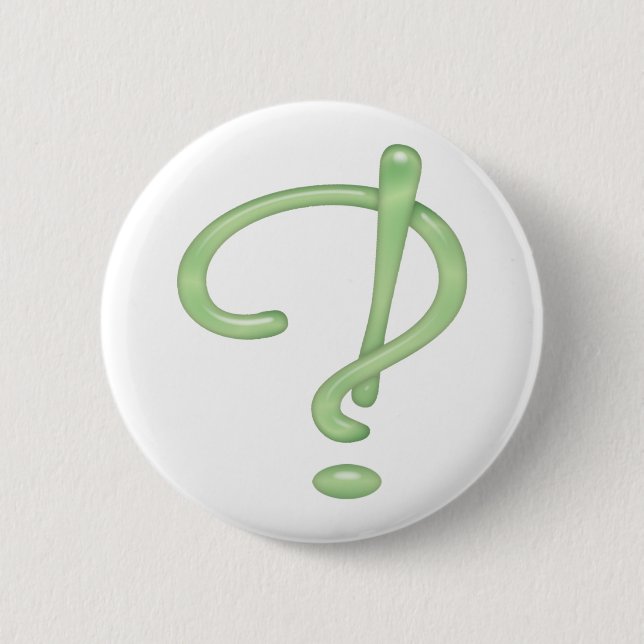 Chapa Redonda De 5 Cm ¡Interrobang! Vidrio verde (Anverso)