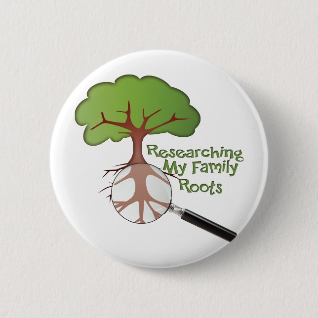 Chapa Redonda De 5 Cm Investigando las raíces de mi familia (Anverso)