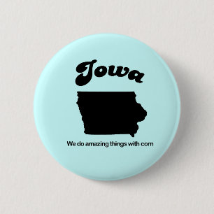 Chapa Redonda De 5 Cm Iowa Motto - Hacemos cosas asombrosas