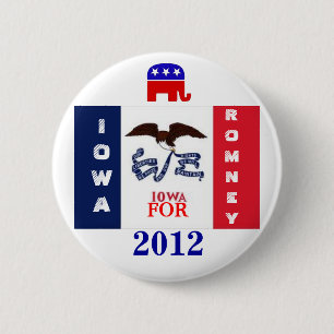 Chapa Redonda De 5 Cm Iowa para Romney 2012