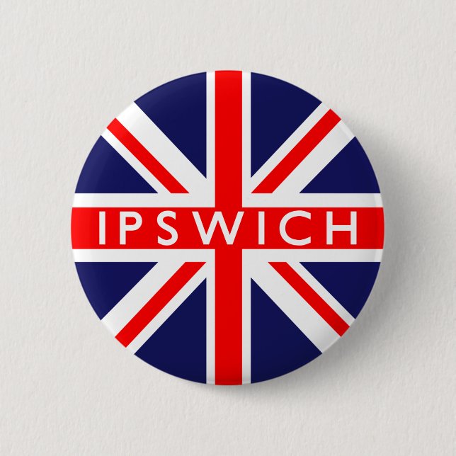 Chapa Redonda De 5 Cm Ipswich : Bandera británica (Anverso)
