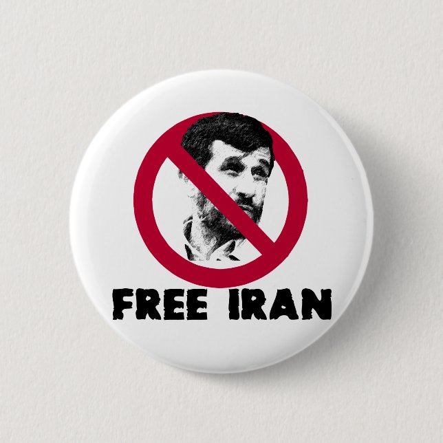 Chapa Redonda De 5 Cm Irán libre - Ahmadinejad (Anverso)
