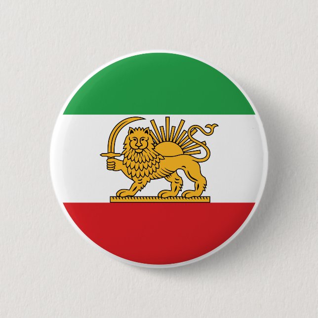 Chapa Redonda De 5 Cm Iranian Lion and Sun Historic Flag Emblem (Anverso)