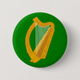 Chapa Redonda De 5 Cm ireland green harp flag irish