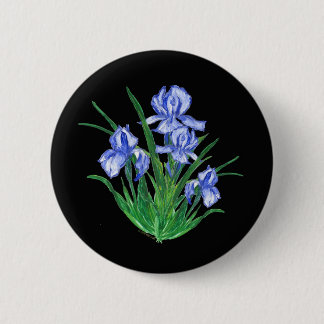 Chapa Redonda De 5 Cm Iris azul en negro