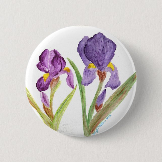 Chapa Redonda De 5 Cm Iris Púrpura (Anverso)