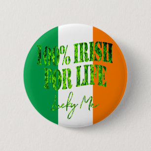 Chapa Redonda De 5 Cm Irish for Life Lucky Me Funny Shamrock St. Patrick