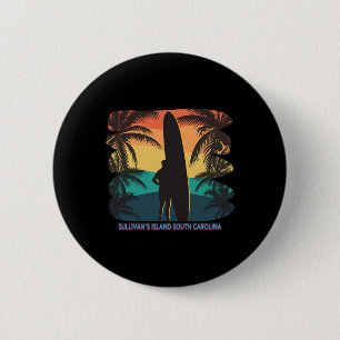 Chapa Redonda De 5 Cm Isla de Sullivan Sur Carolina Sc Palm Tree Surf