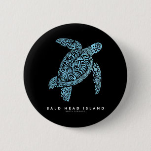 Chapa Redonda De 5 Cm Isla Ld Head Nc Vacaciones en la Playa Tortuga Mar
