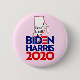 Chapa Redonda De 5 Cm Isla Rhode para Biden Harris 2020