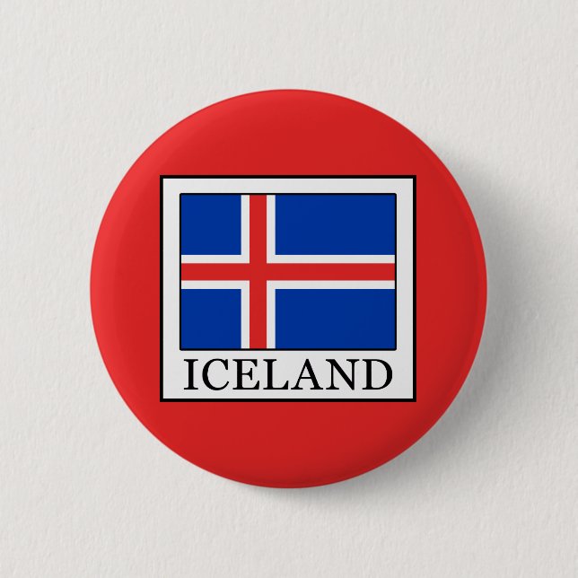 Chapa Redonda De 5 Cm Islandia (Anverso)