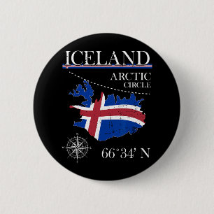 Chapa Redonda De 5 Cm Islandia - Círculo Polar Ártico - Norte Polar Isla