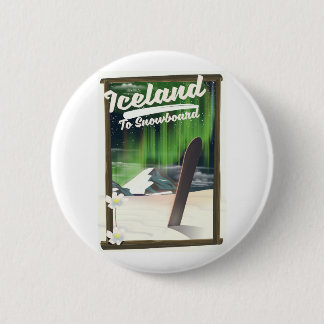 Chapa Redonda De 5 Cm Islandia y Snowboard