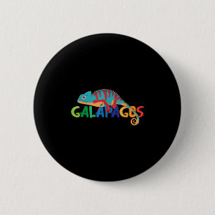 Chapa Redonda De 5 Cm Islas Galápagos Verano Colorido Chameleon Exótico