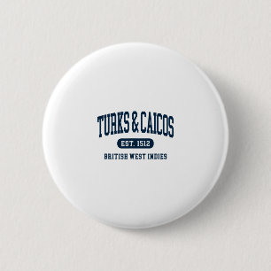 Chapa Redonda De 5 Cm Islas Turcas y Caicos Retro Preppy Souv Throwback
