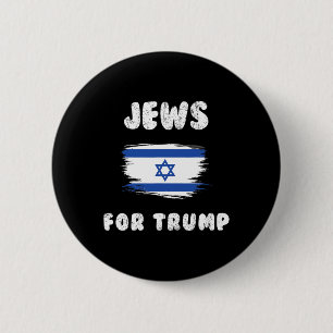 Chapa Redonda De 5 Cm Israel Bandera Judíos para Trump