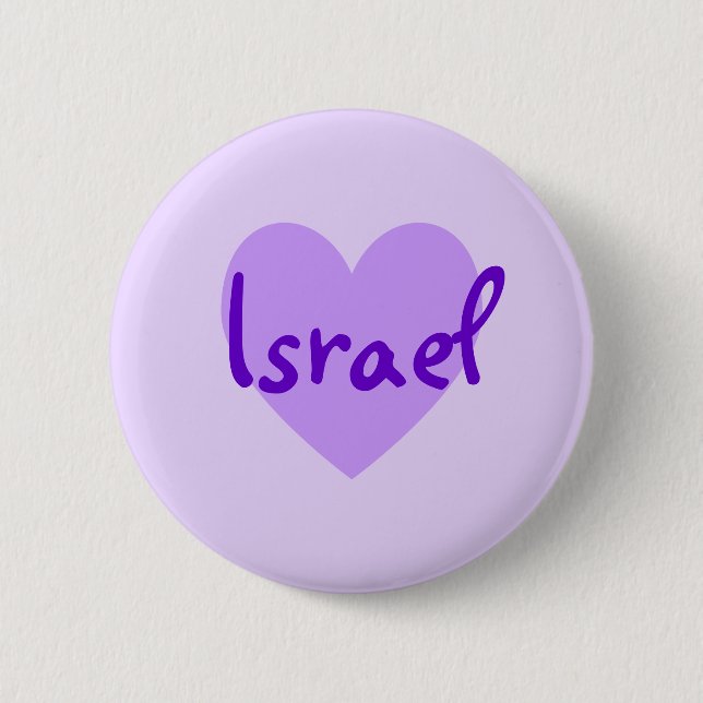 Chapa Redonda De 5 Cm Israel en morado (Anverso)