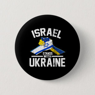 Chapa Redonda De 5 Cm Israel está con Ucrania Bandera israelí ucraniana